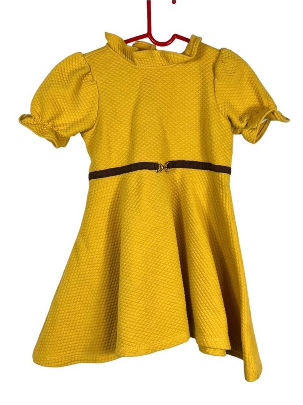 Janie and Jack Girls Mustard Yellow Ruffle Dress Size 5